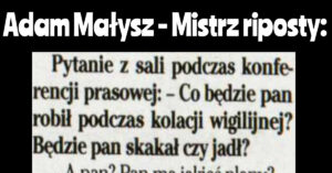 Świąteczna riposta Adama Małysza